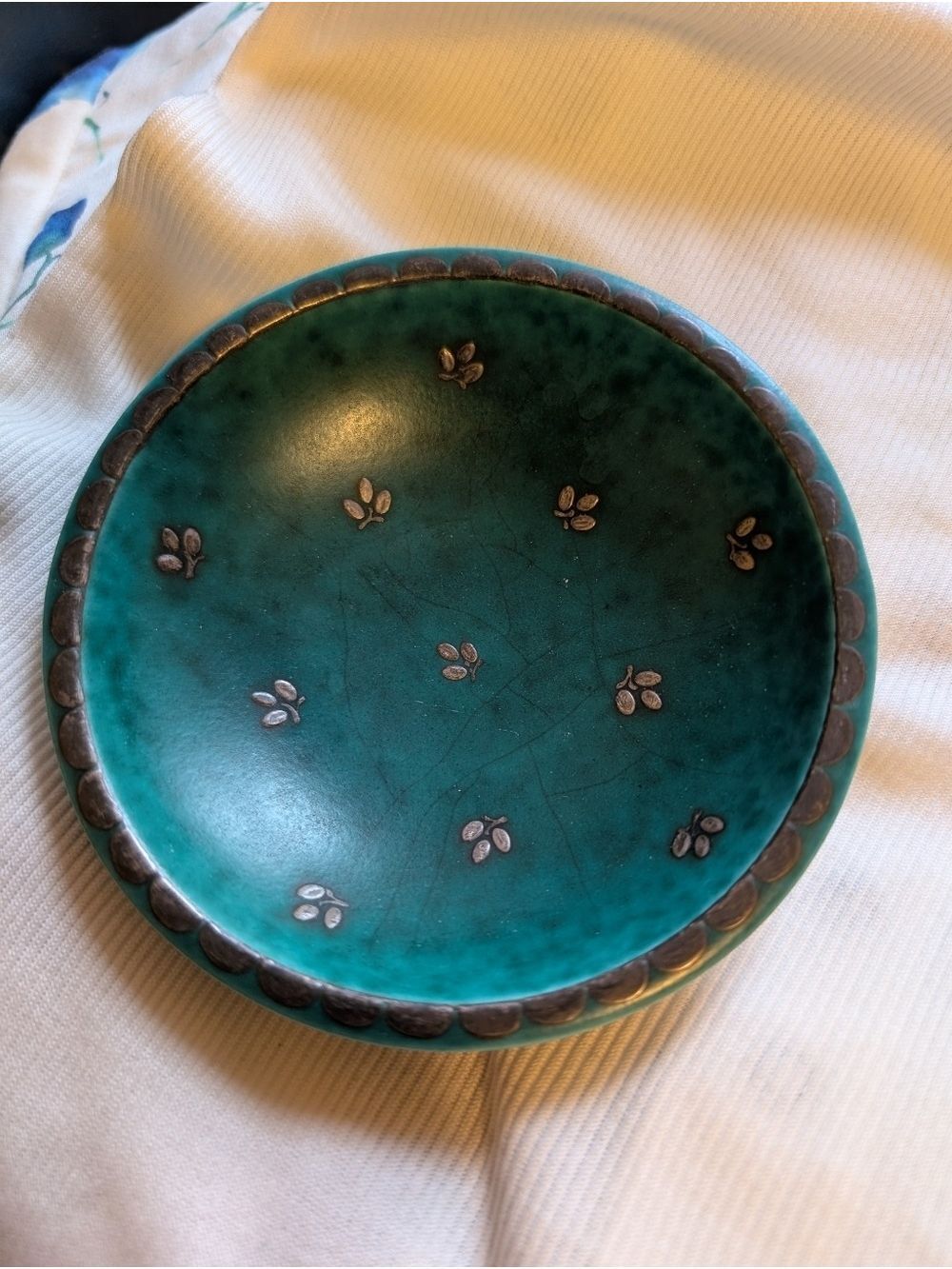 Vintage Wilhelm Kรฅge Gustavsberg Argenta 1094 II Bowl - Silver Inlay - Sweden